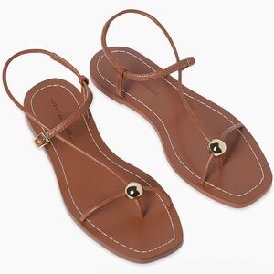 🌹LOEFFLER RANDALL🌹 Lara Strappy Flat Sandals In Brown Size: 6